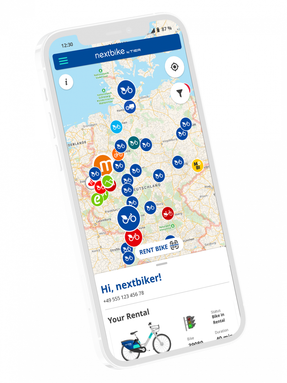 Smartphone with locations